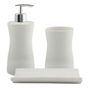 Ensemble 3 accessoires de salle de bain Céramique PALMA Blanc MSV