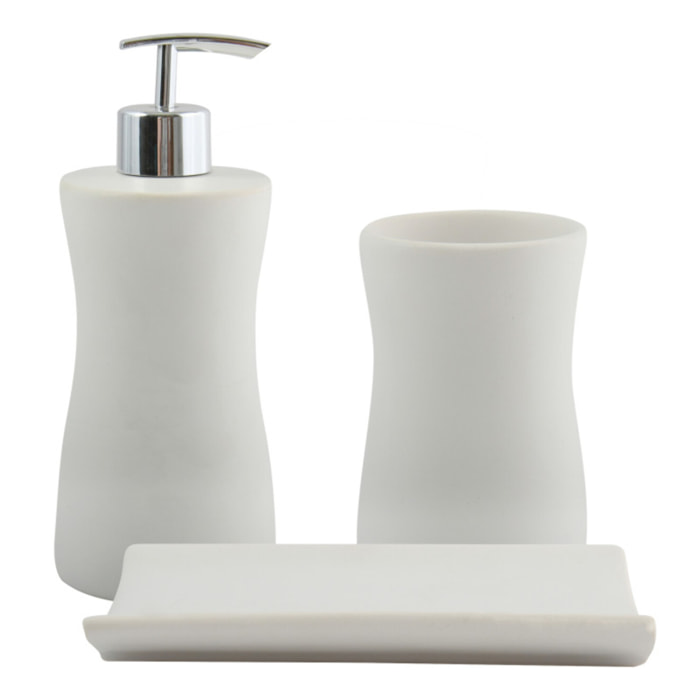 Ensemble 3 accessoires de salle de bain Céramique PALMA Blanc MSV