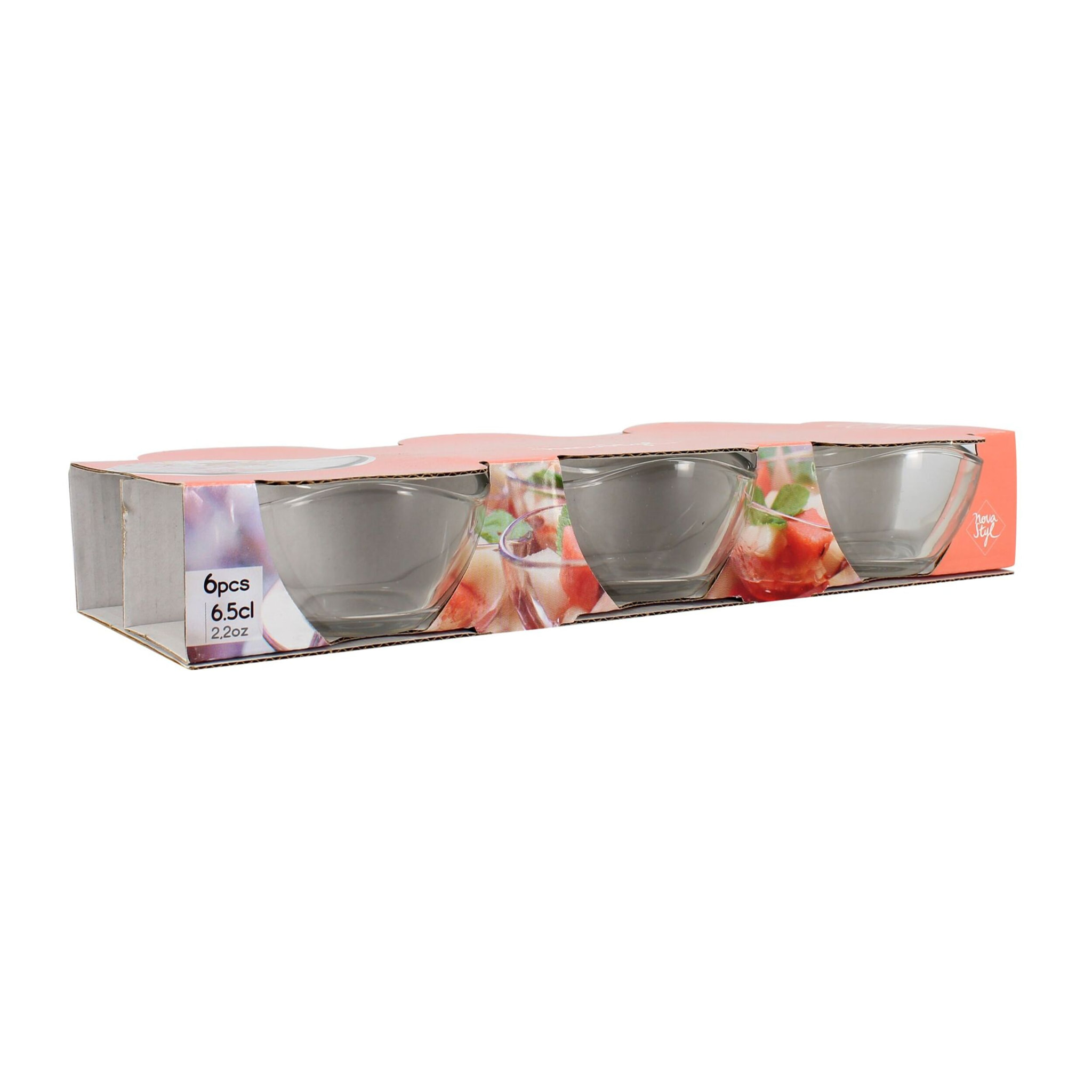 Lot de 6 coupelles tango 7cm en verre transparent