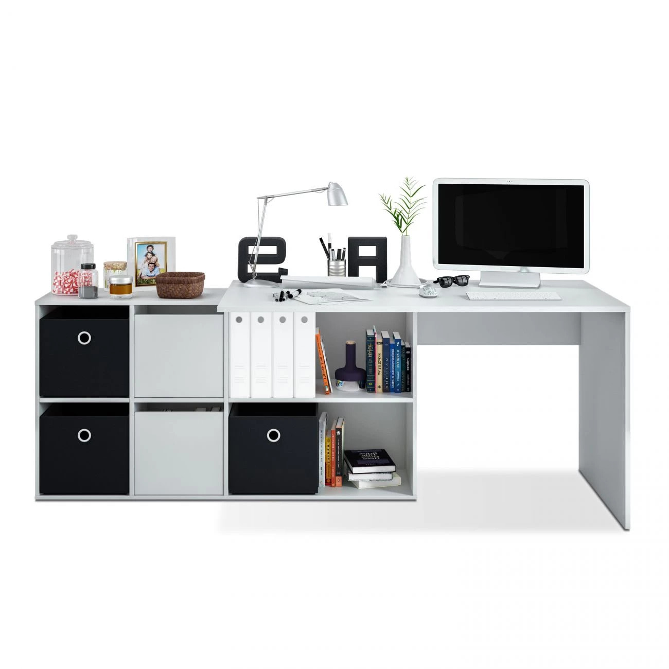Mesa de escritorio Adapta XL Blanco Artik (Blanco Mate)