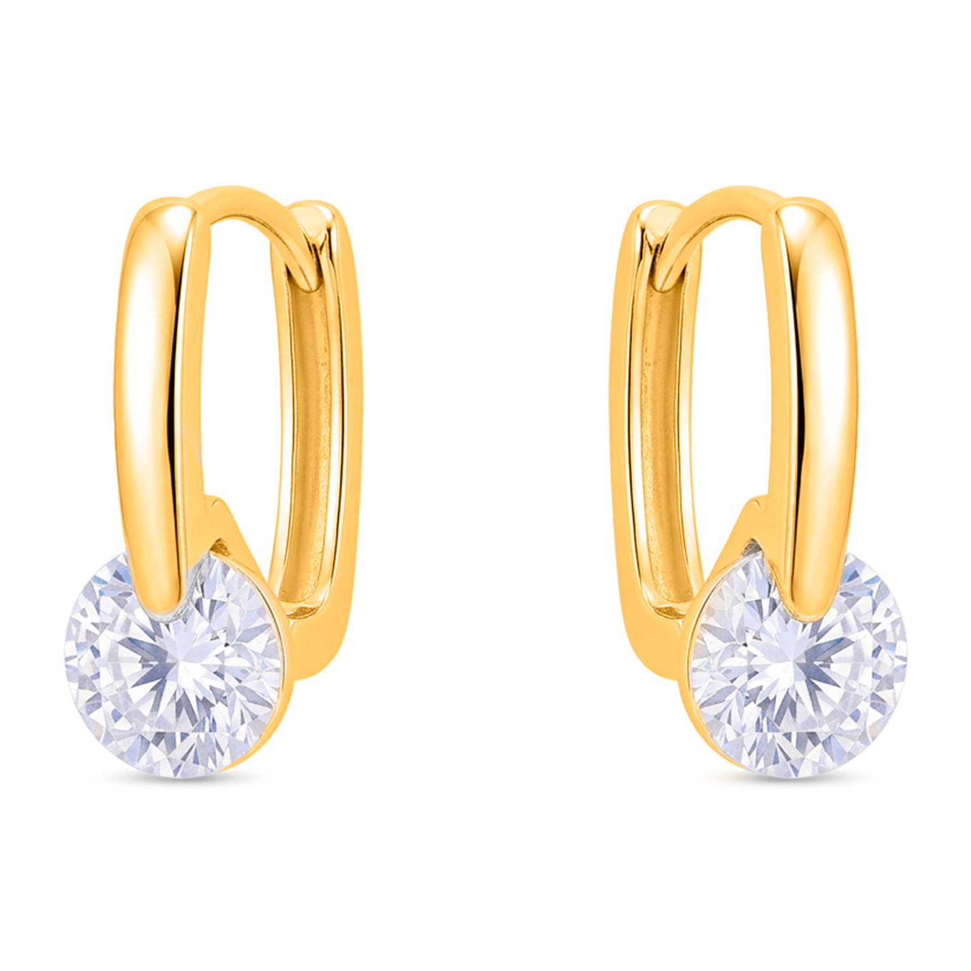 Pendientes de Circonita Brillante acabado en oro amarillo de 18k