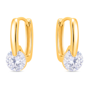 Pendientes de Circonita Brillante acabado en oro amarillo de 18k
