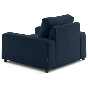 Pivoine - fauteuil en velours texturé - Bleu