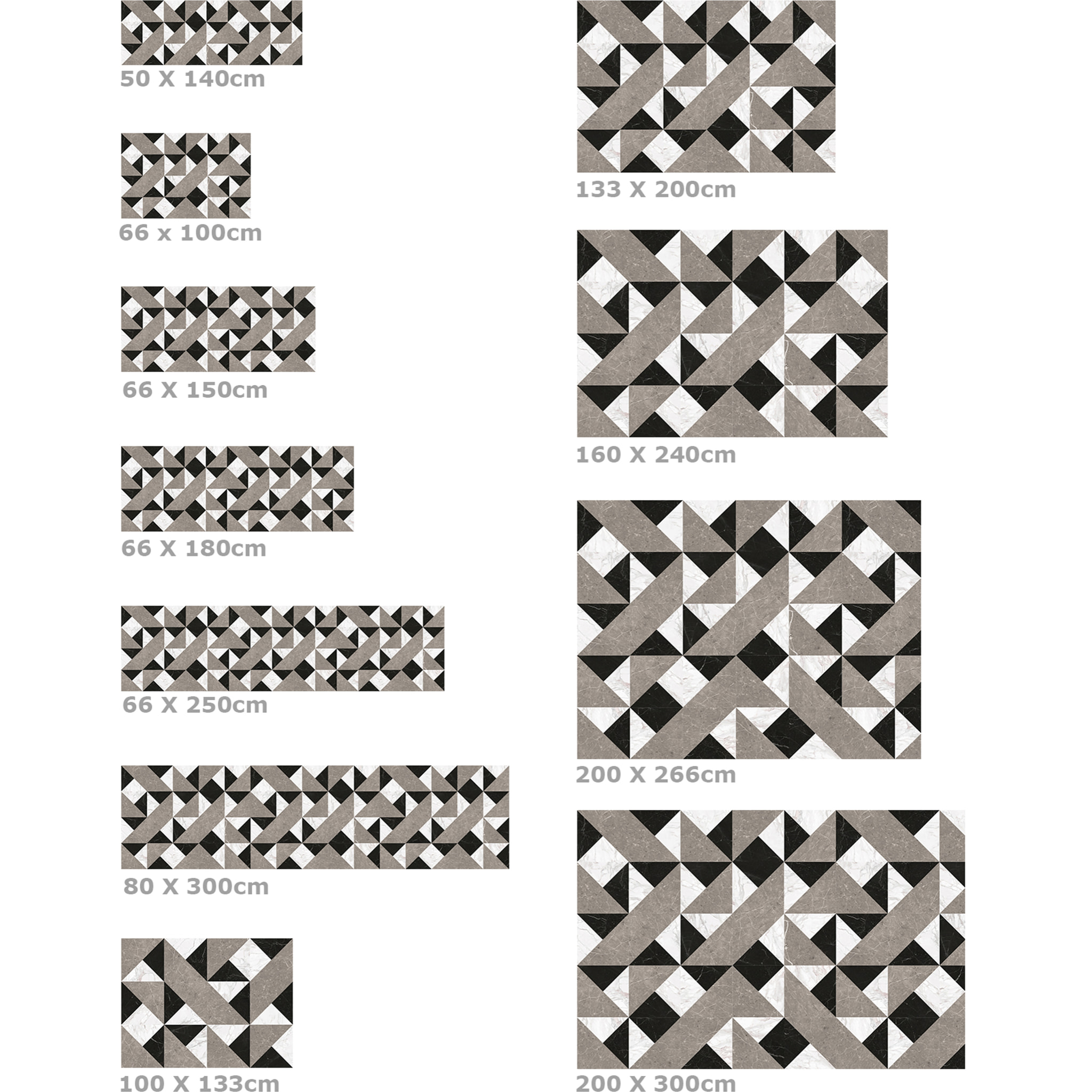 Alfombra de vinilo Imperium 50x140 cm - PVC antideslizante, vinilica para cocina o salón, lavable, estilo geométrico