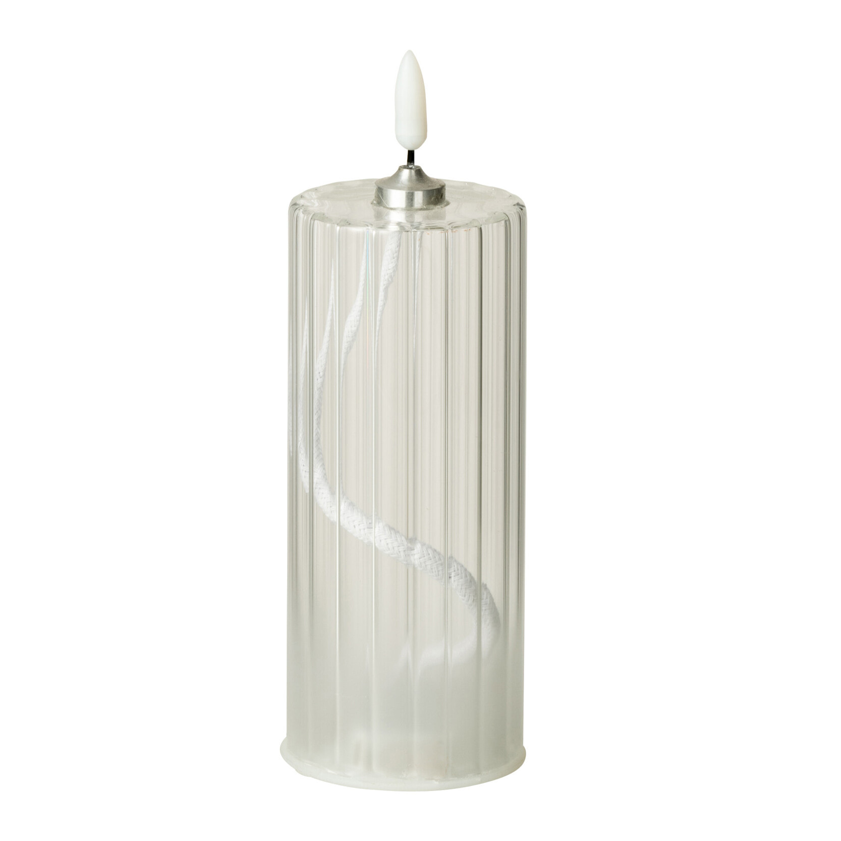 J-Line bougie Rayures - verre - transparent - medium - LED