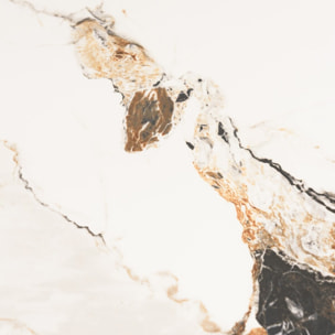 ICARE - Ensemble n°1: table bistrot D70cm pliable en céramique marbré clair