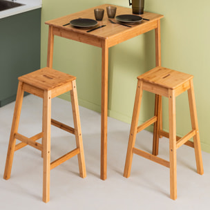 Tabouret de bar 75cm Bambou