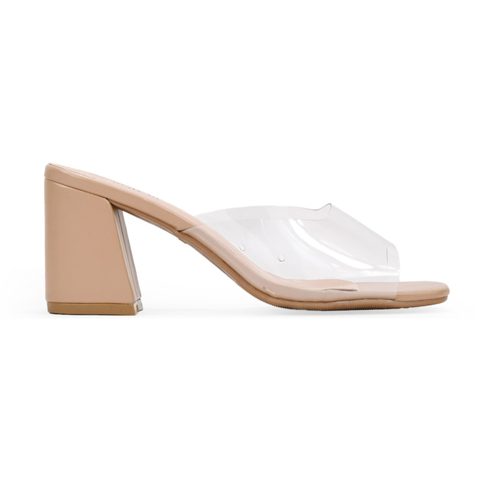 Sandalias de tacón transparentes