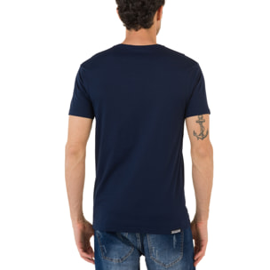 T-shirt in cotone 150 gr Hot Buttered Lizard Colore Blu Navy