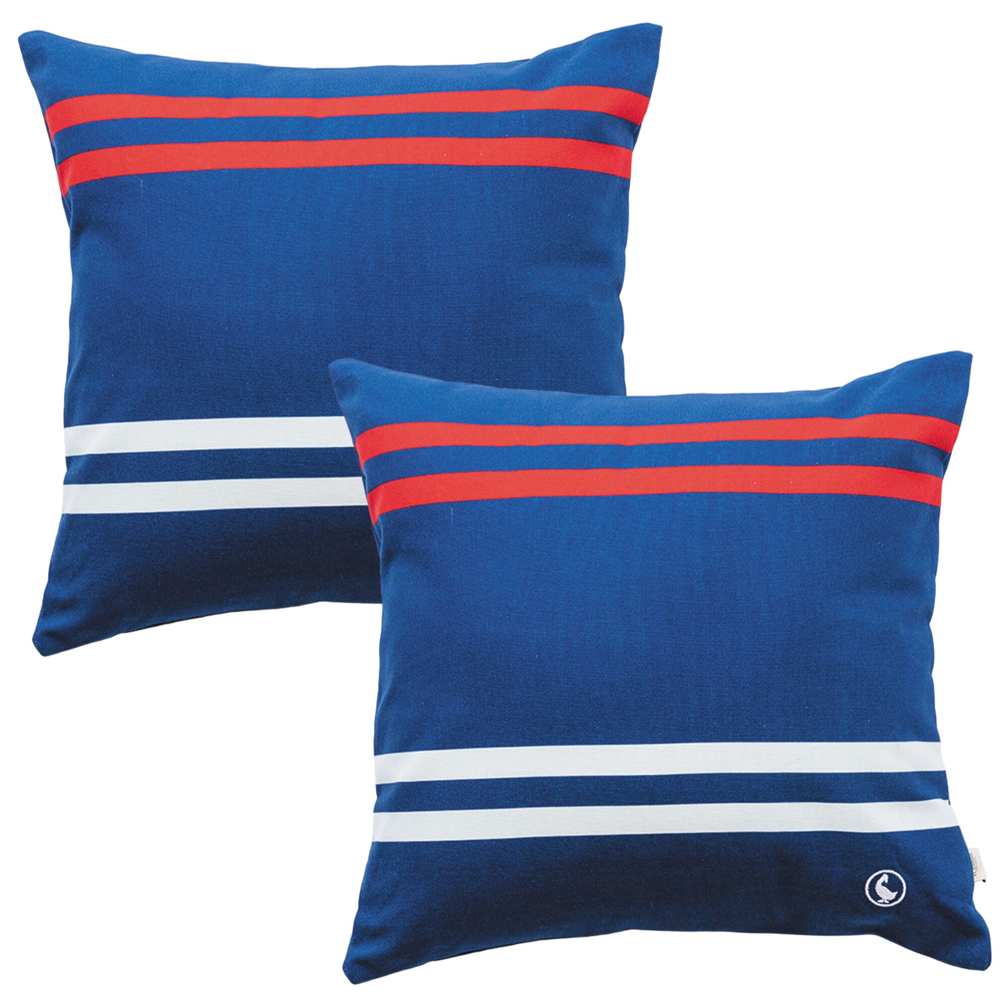 Set de 2 cojines 40x40cm 100% algodón 300gsm color azul marino el ganso