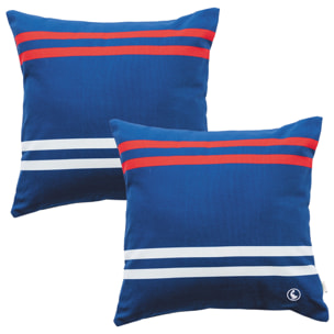 Set de 2 cojines 40x40cm 100% algodón 300gsm color azul marino el ganso