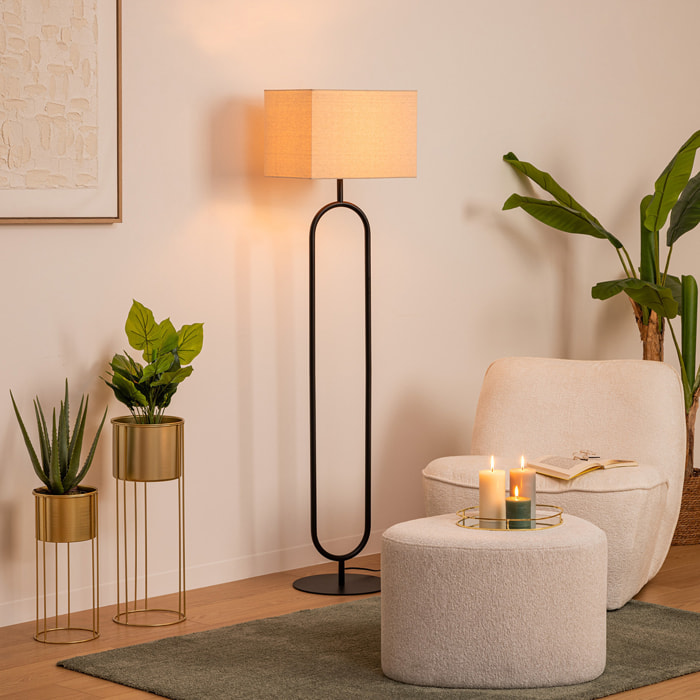 Lampadaire droit Alec noir H154cm