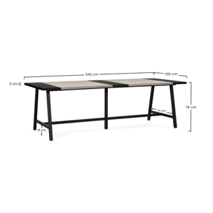 Mesa de comedor Caracas efecto Roble, 240 cm