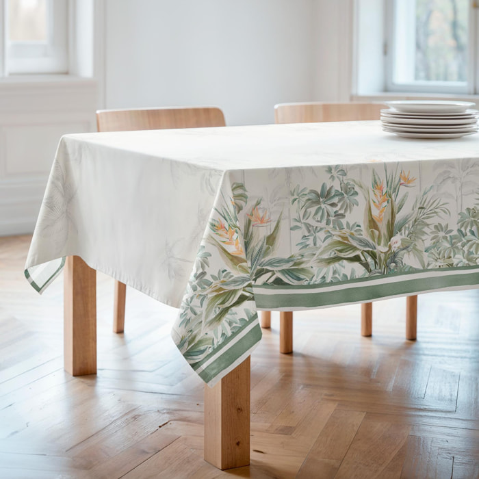 Nappe imprimée anti-tâches DAYANA VERT