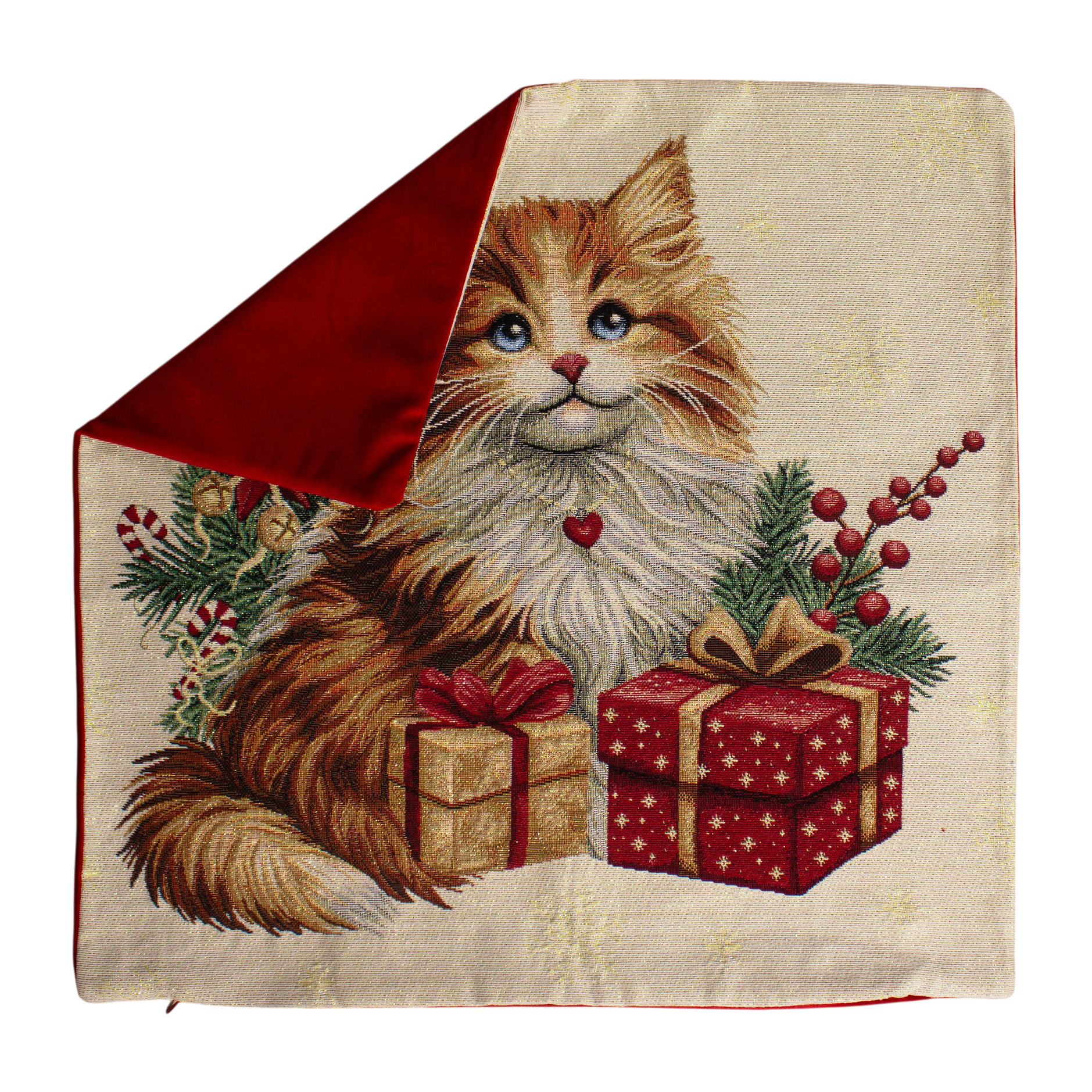 COPPIA CUSCINI ARREDO JACQUARD SFODERABILI 43X43 CM DISEGNO FELIX