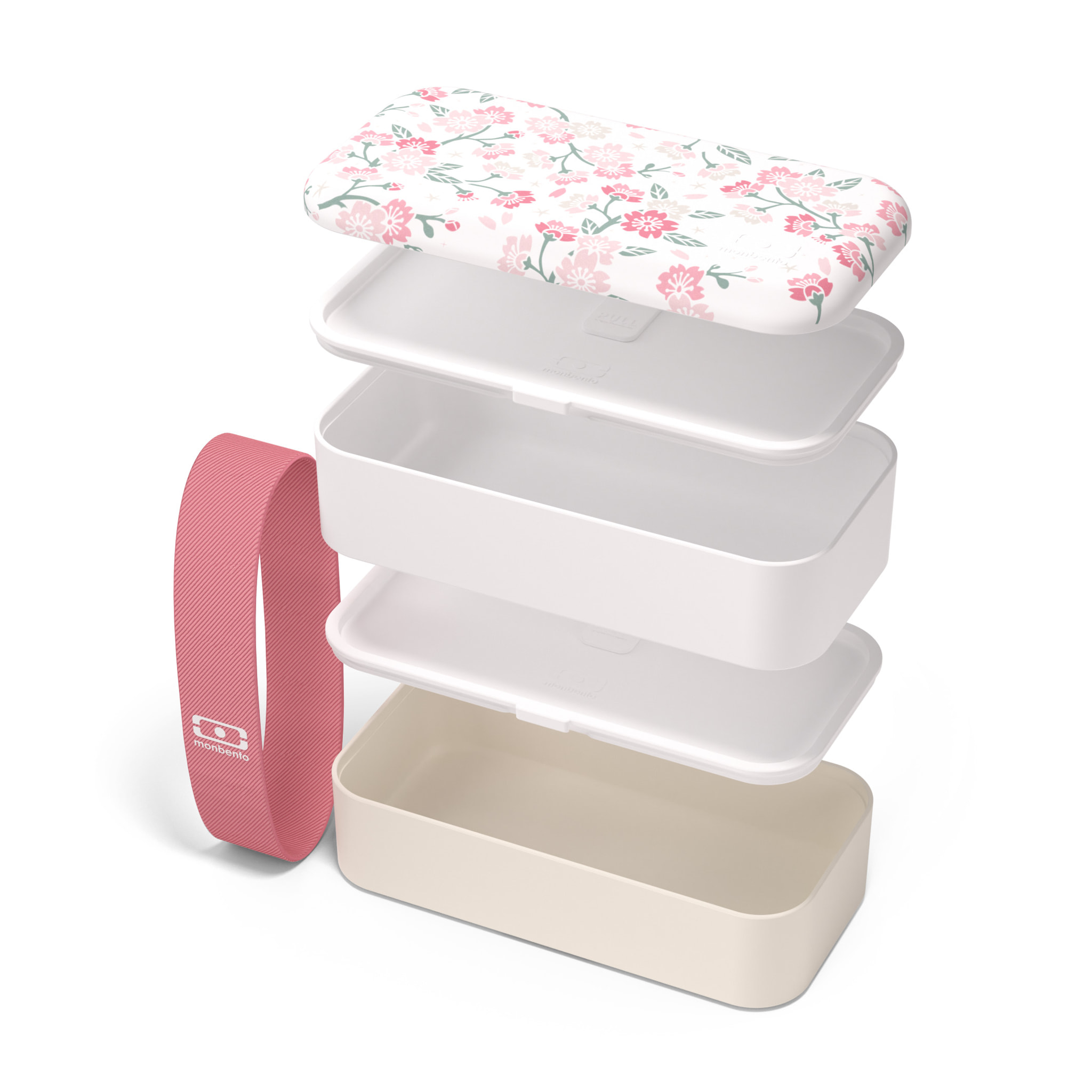 Set repas lunch box 2 étages 1L graphic Sakura + accessoires