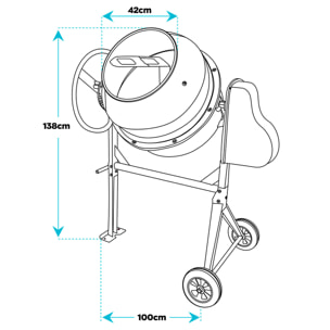 Beton 180 - Betoniera Boudech 800 W 180 Lt