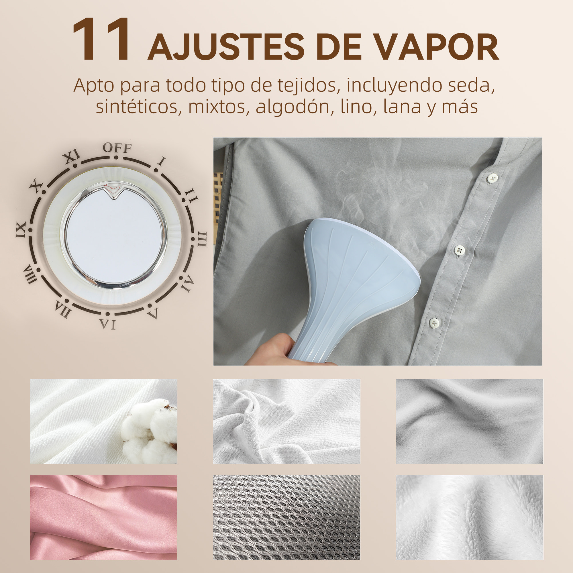 Plancha Vertical Vapor 1950W, Depósito de 2 L, 32g/min, Plancha de Vapor Vertical con Barra Telescópica, Listo en 38s,Colgador de Ropa, Centro de Planchado para Hogar Oficina, Amarillo