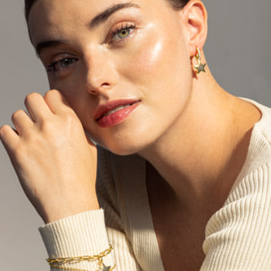 Pendientes de Circonita Brillante acabados en oro amarillo de 18K