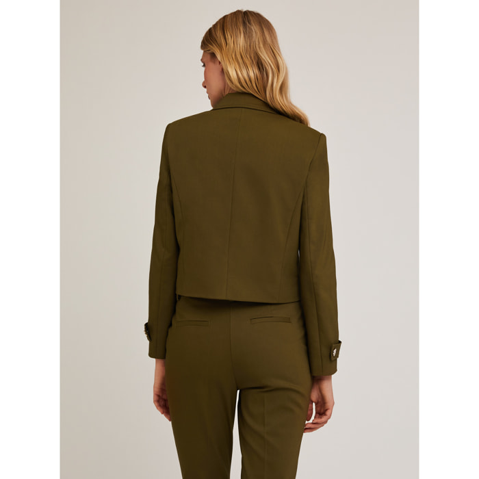 Motivi - Giacca spencer misto cotone - Verde militare