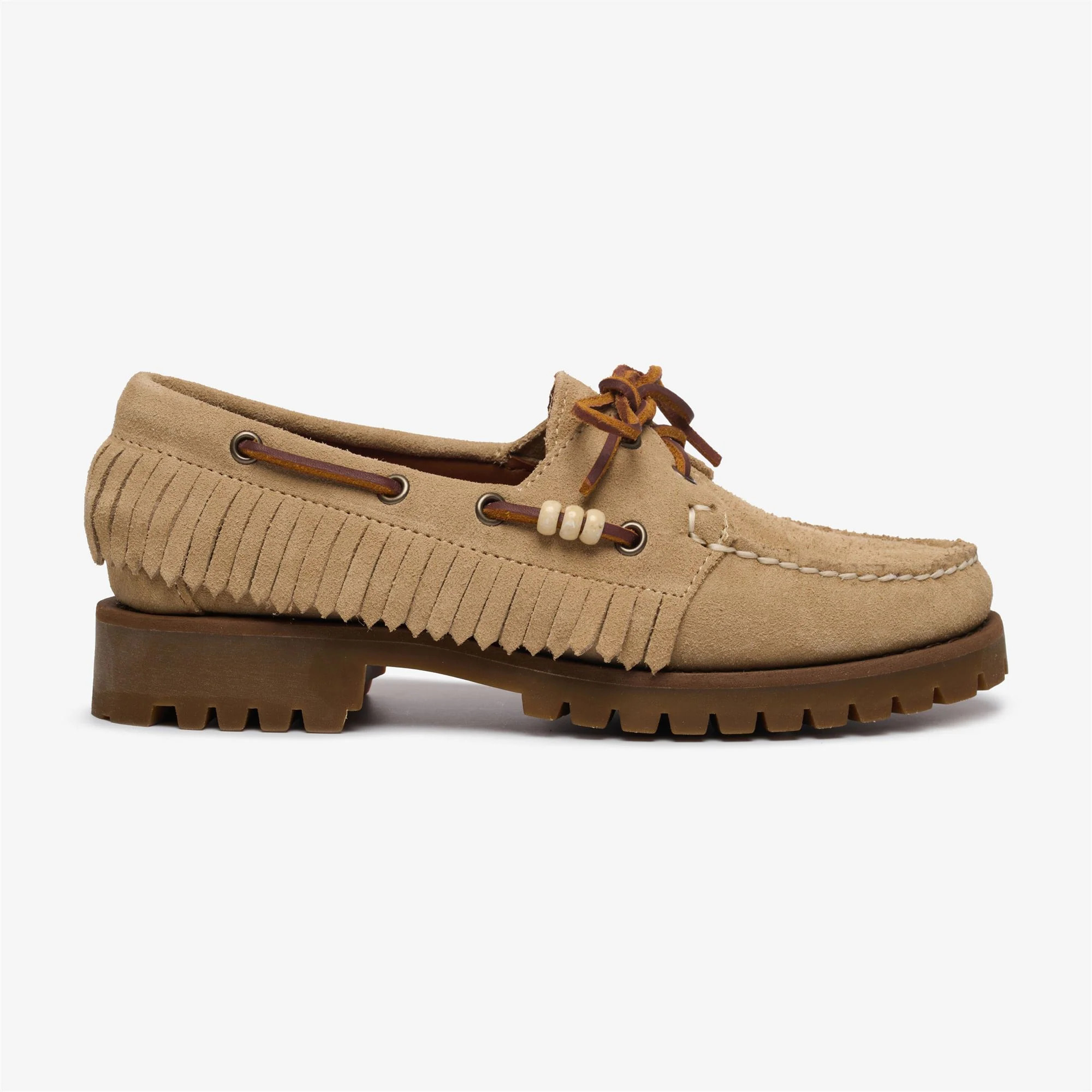Sebago - Docksides Donna Beige - Ranger Suede Fringe Woman