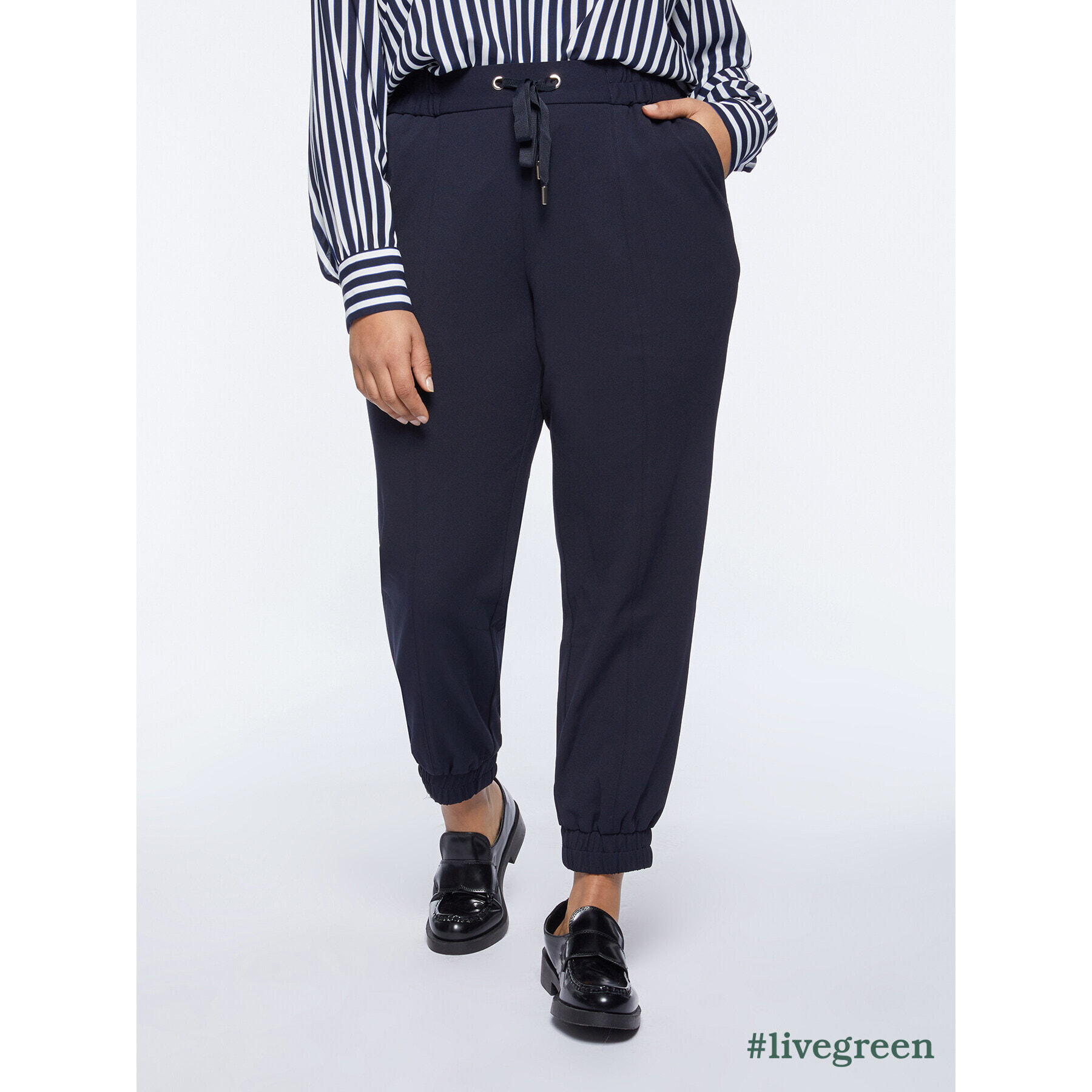 Fiorella Rubino - Pantalones joggers de tejido scuba crepé - Azul