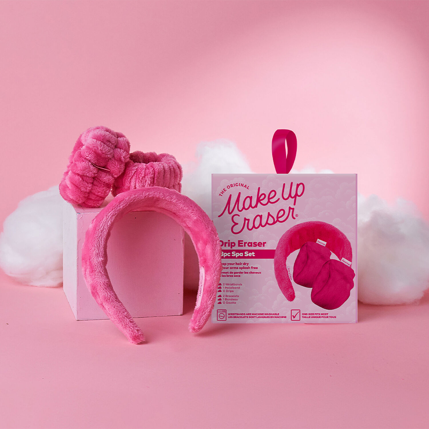 Drip Eraser Rose - Bandeau + Bracelets Duveteux
