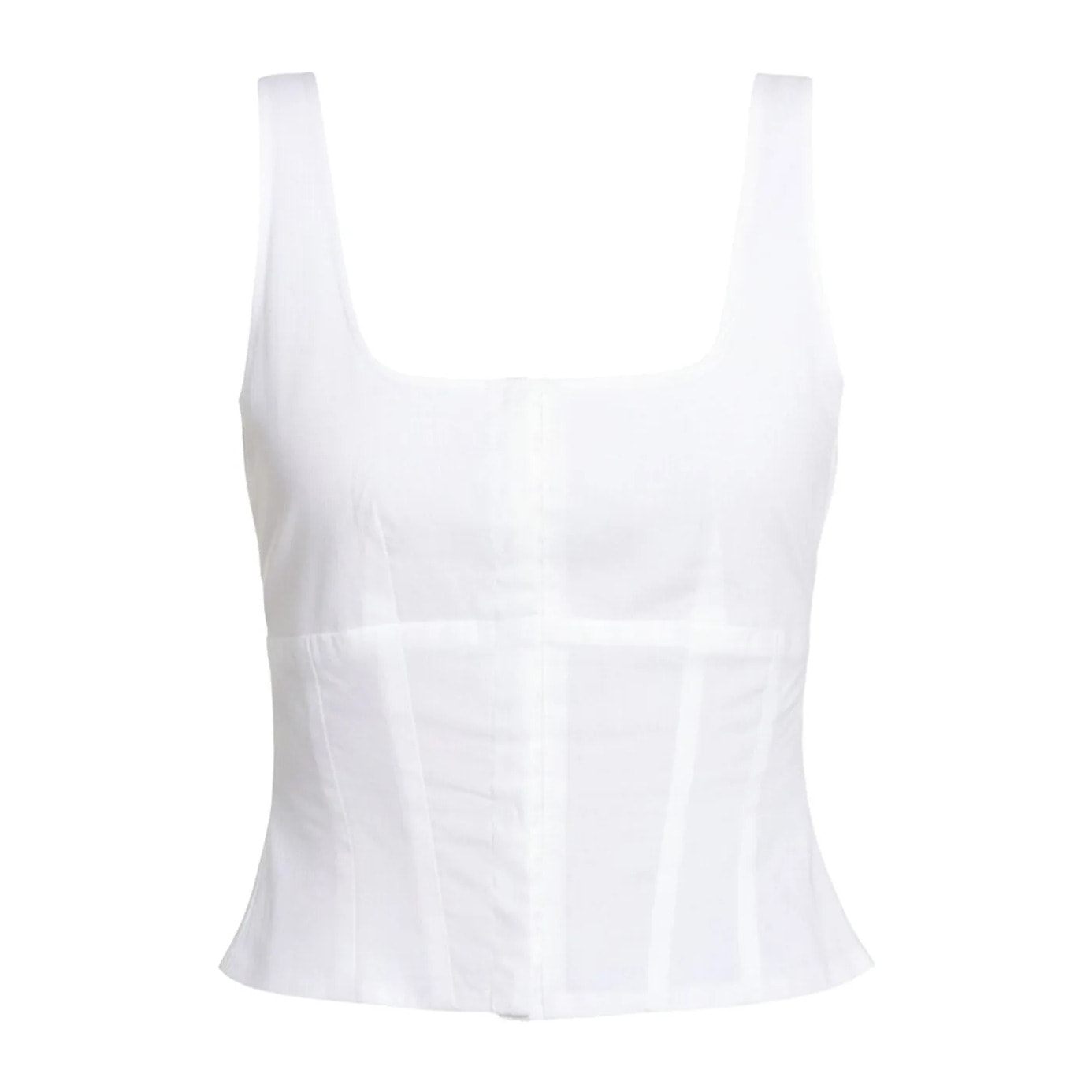 Top blanco de tirantes de algodón de mujer