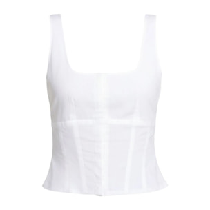 Top blanco de tirantes de algodón de mujer