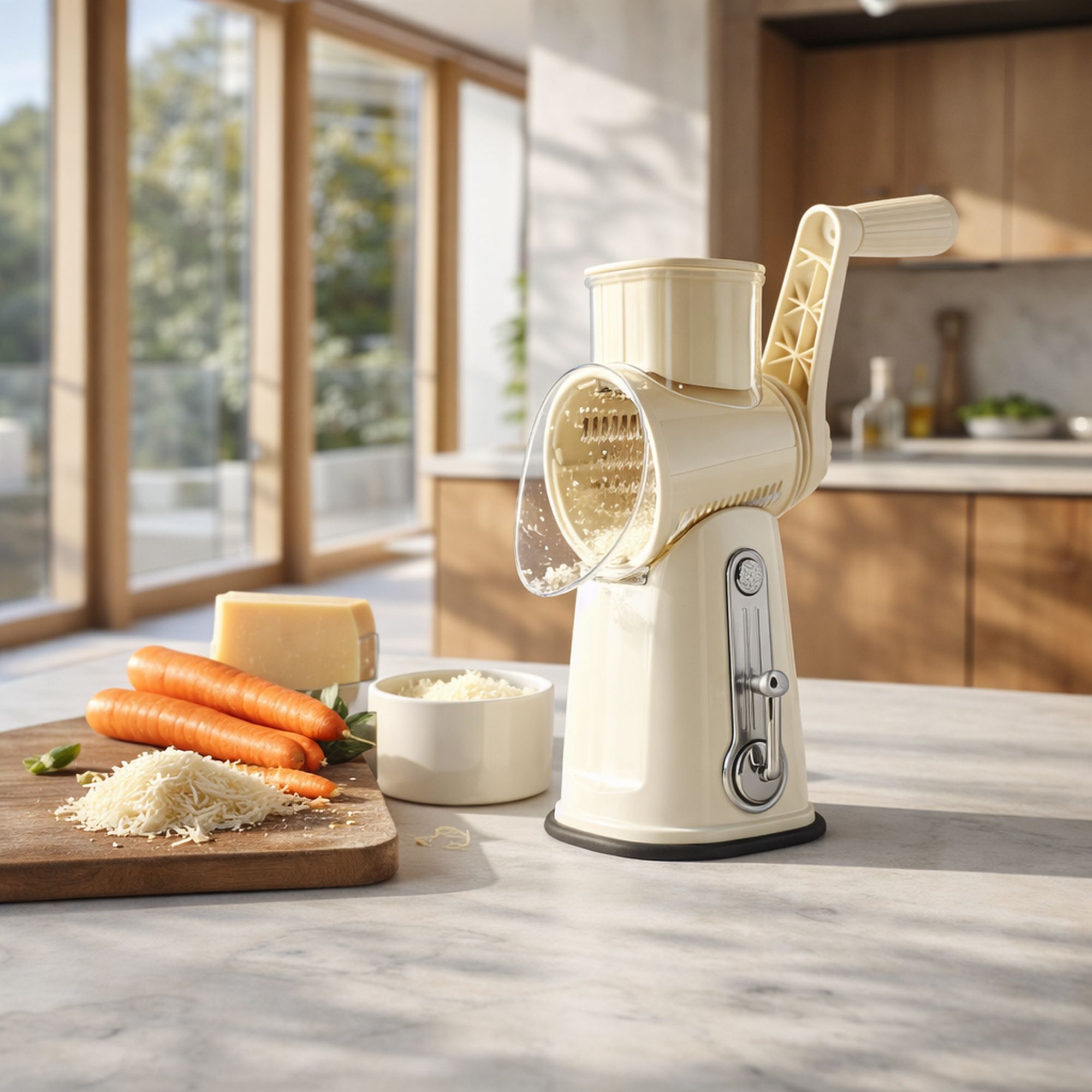Mandoline rotative en polypropylène et acier inoxydable