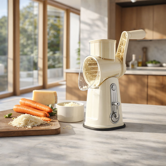 Mandoline rotative en polypropylène et acier inoxydable