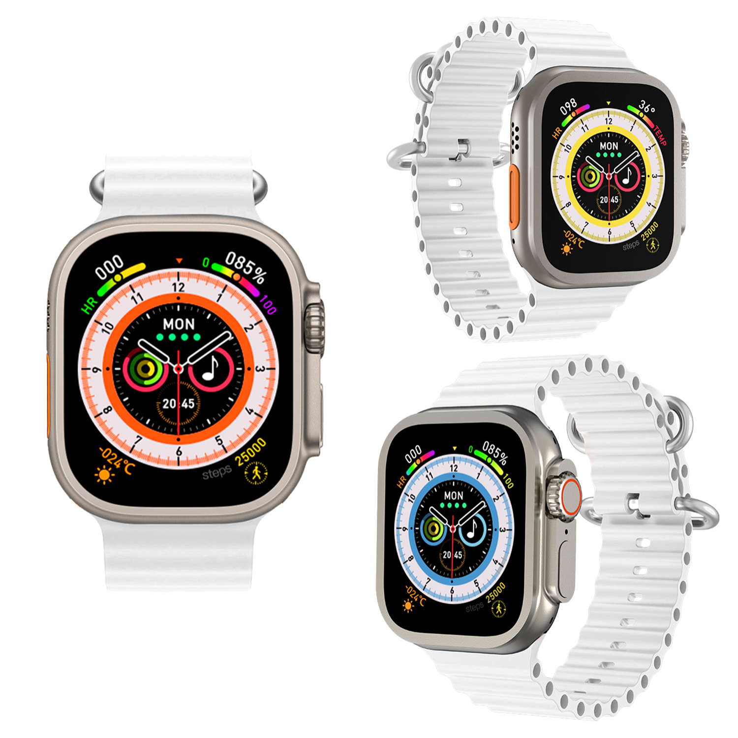 Smartwatch J68+ modalità sport e sensori di salute, avvisi di notifiche e chiamate bluetooth. Corona multifunzione.