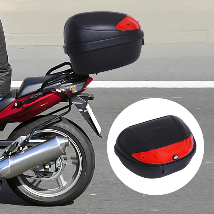 Baúl de Moto Universal 52L con LLaves y Accesorios Topcase Caja de Moto