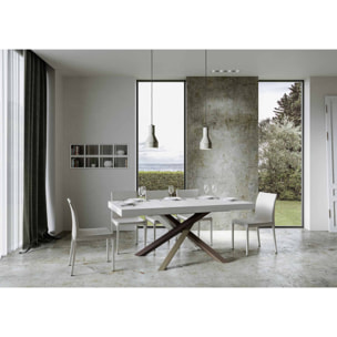 Table extensible 90x180/284 cm Volantis Frêne Blanc cadre 4/C