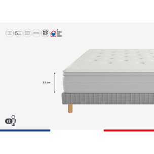 Ensemble REFLEXION matelas H33 Hybride, ferme, sommier