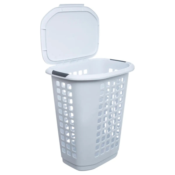 Panier à linge plastique 63L "Hugger" blanc
