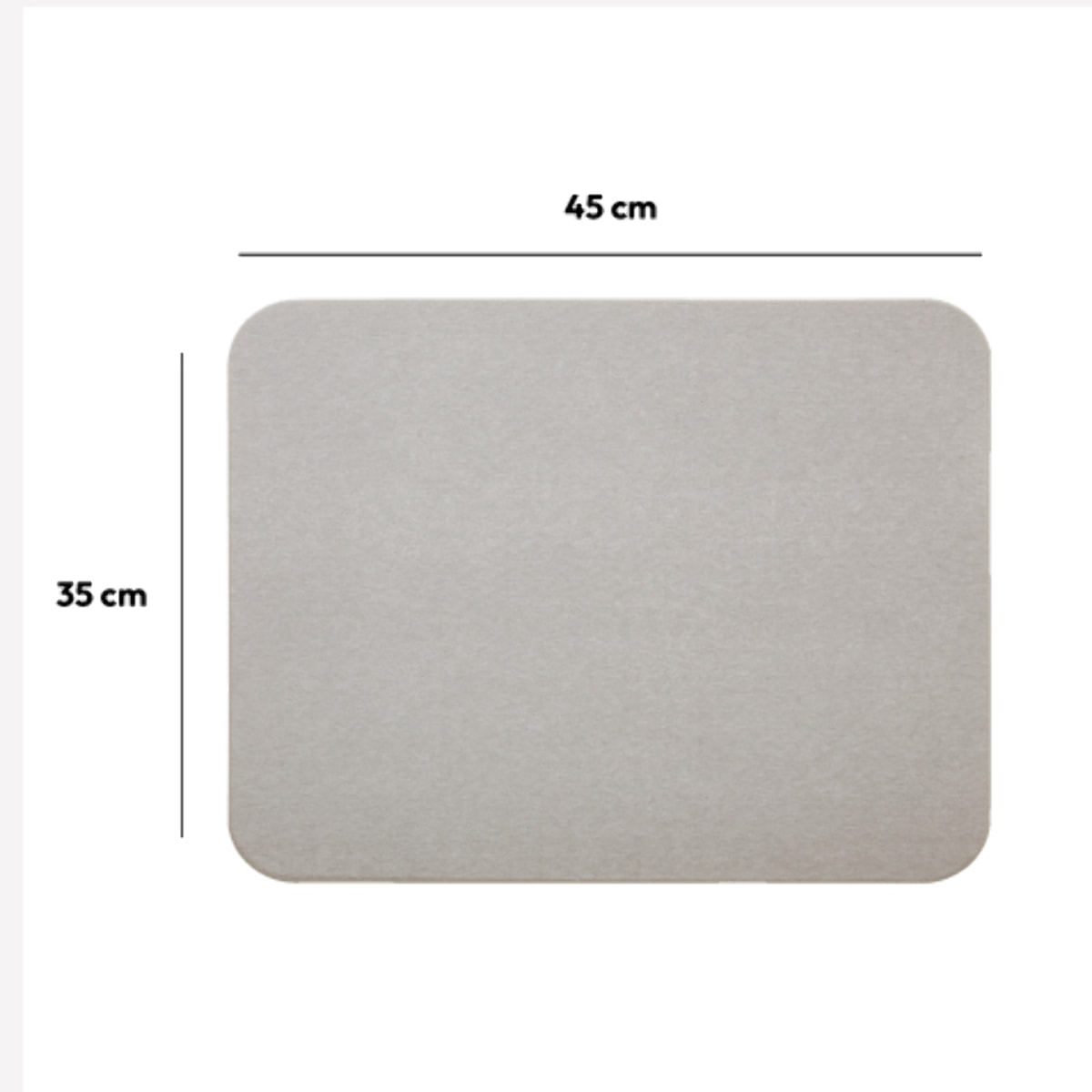 Tapis diatomite 35x45cm gris