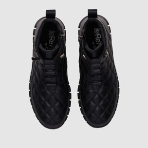 Botines de Piel - Negro - Tacón: Bajo