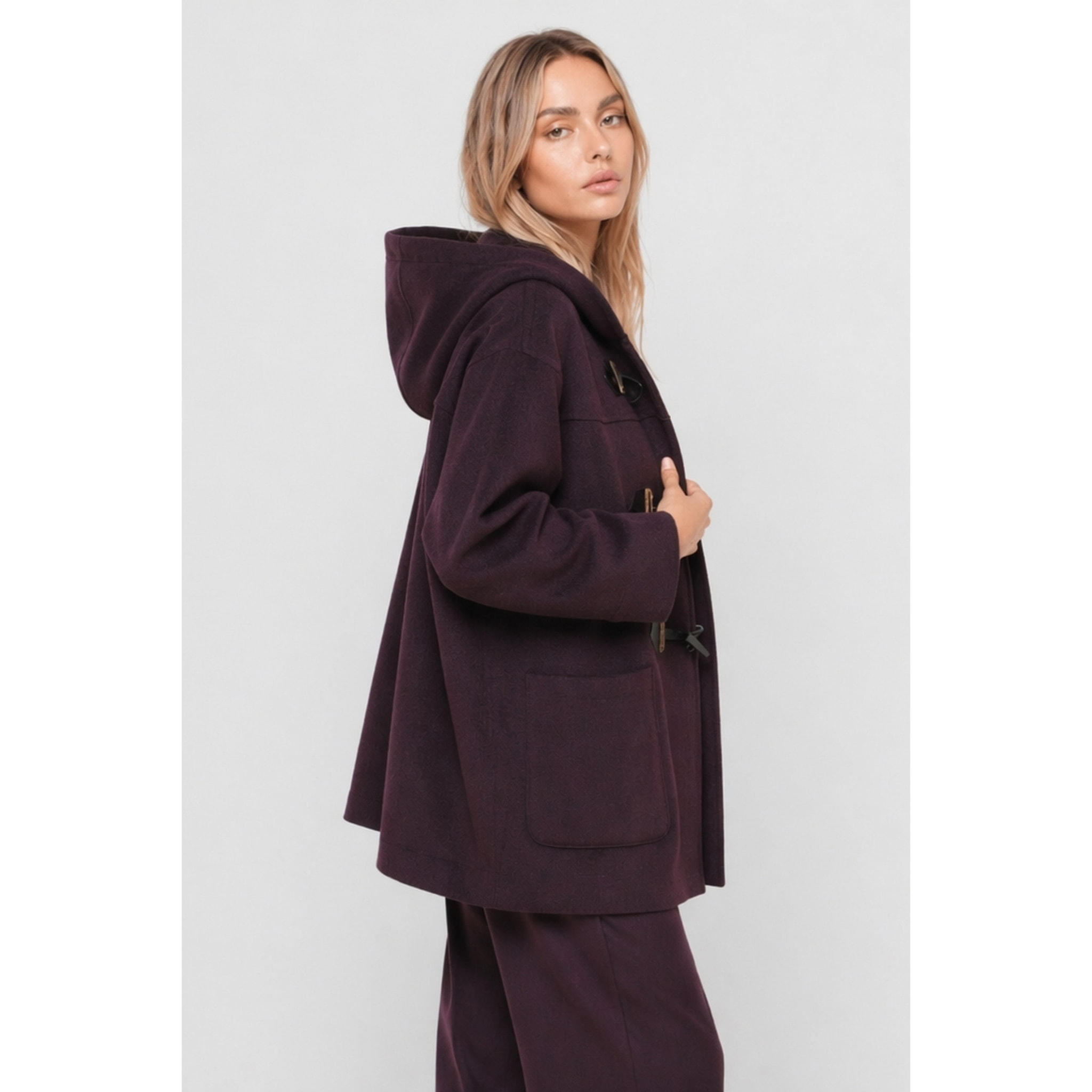 Kocca - Cappotto da donna in lana con cappuccio e alamari Donna