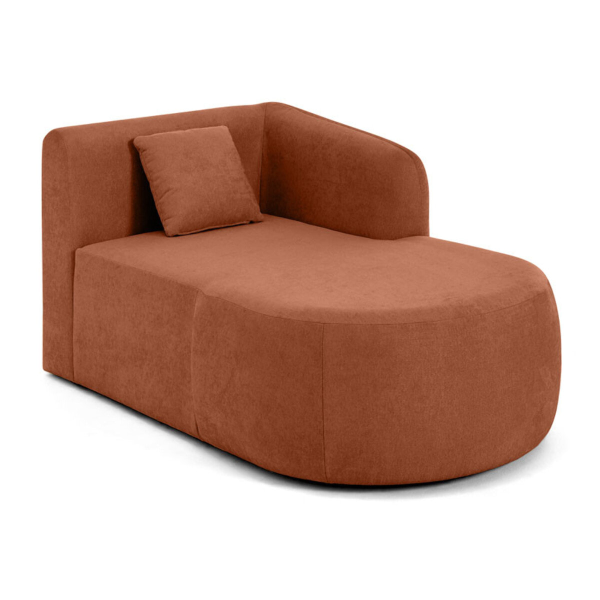 Ikare - module d'assise méridienne droit - en tissu - Terracotta