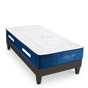 Ensemble DOLCE VITA Matelas Ressorts Ensachés | avec Sommier Kit Tissu Gris Anthracite - 1 place