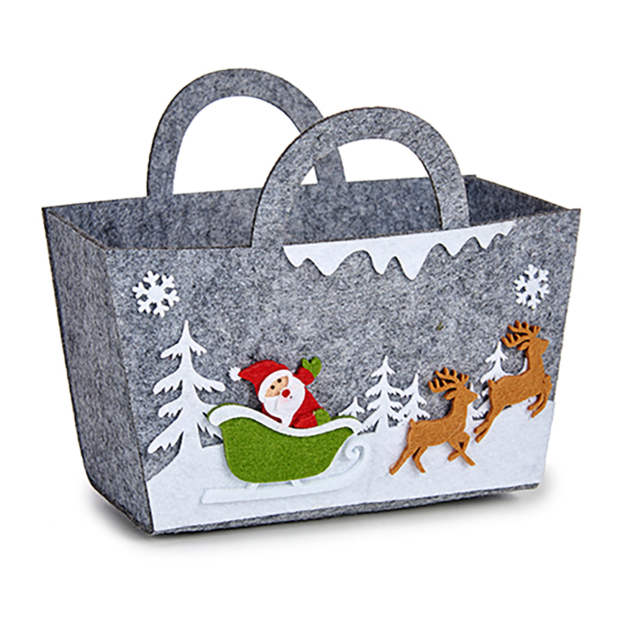 Cesto decorativo natalizio con manico