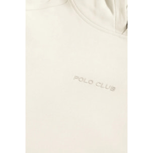 Sudadera con capucha y bolsillos beige Minimal Polo Club