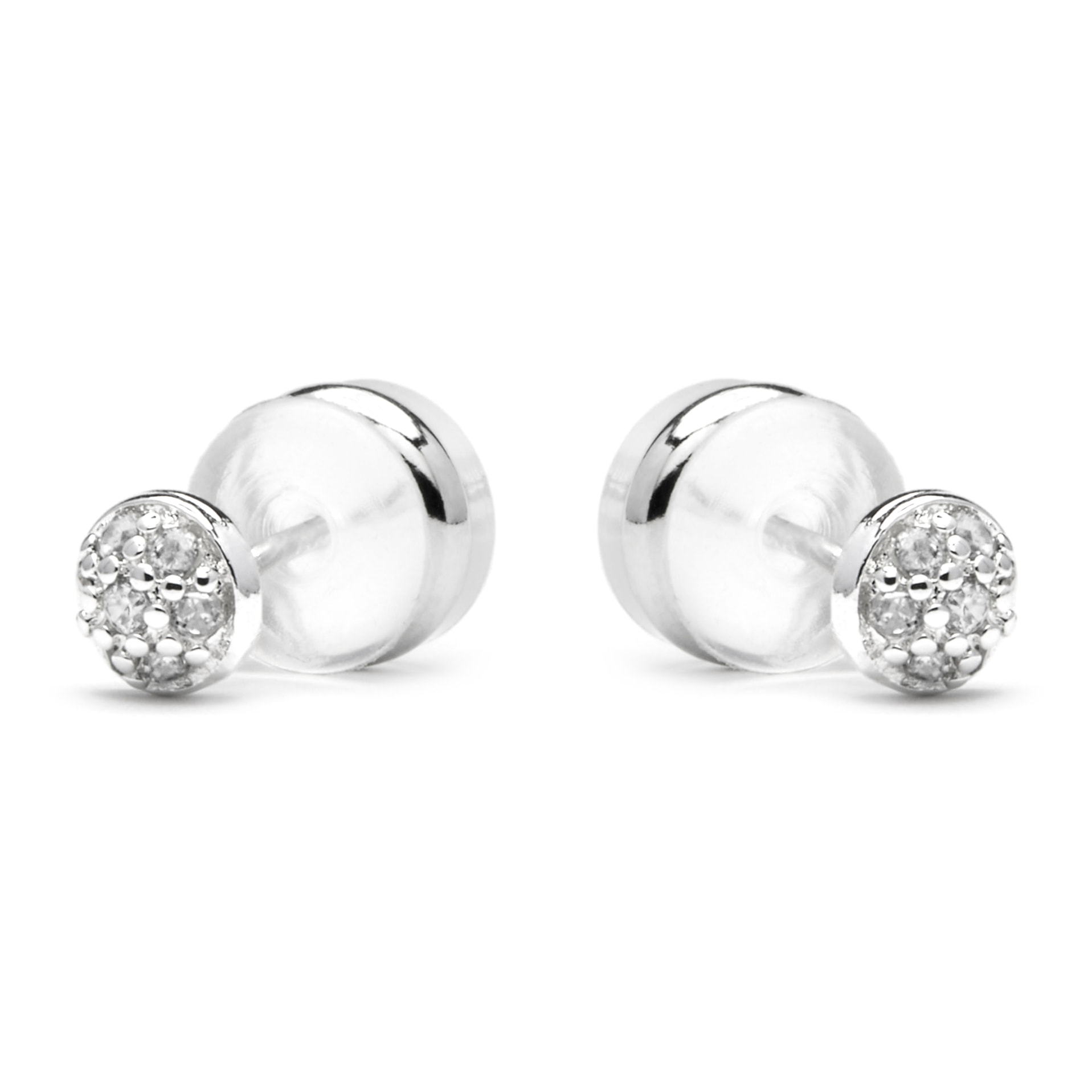 Pendientes acabado plata y Circonita Brillante