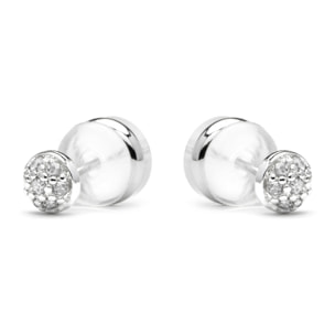 Pendientes acabado plata y Circonita Brillante