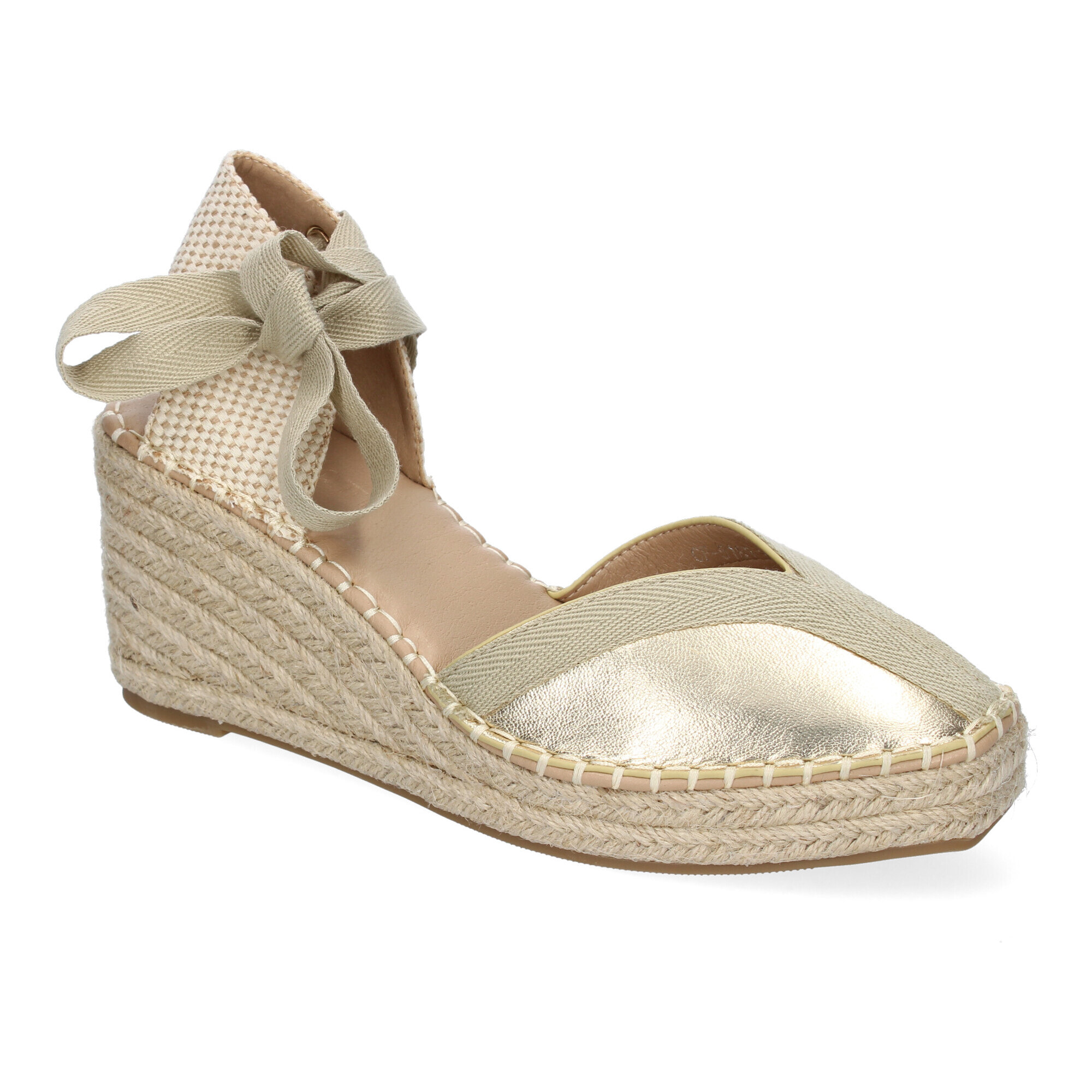 Sandalia de Mujer, Estilo Valenciana de Yute, Diseño Moderno, Detalles en la Pala