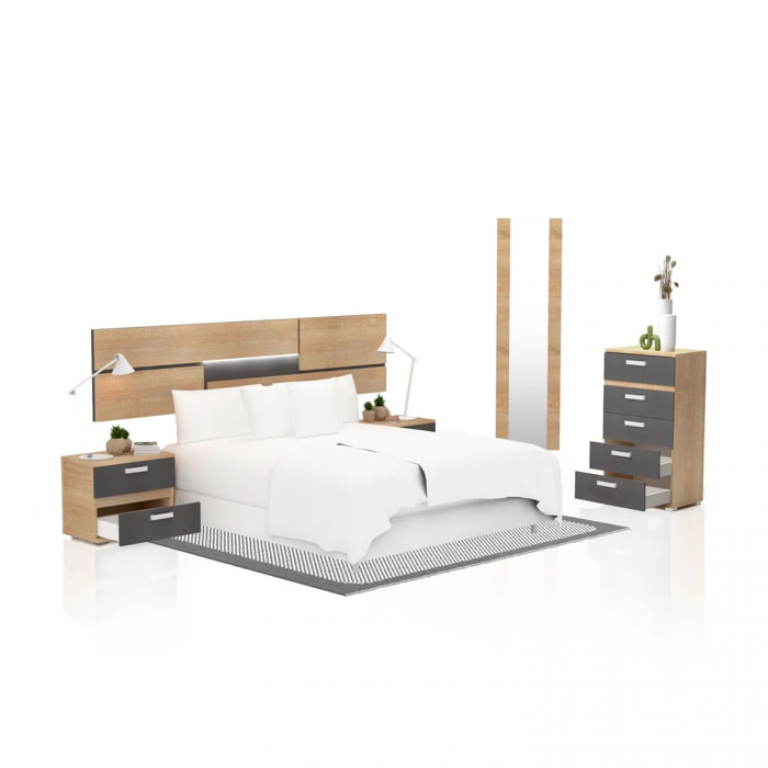 Dormitorio Ataneq Pure 5C Cambria - Grafito