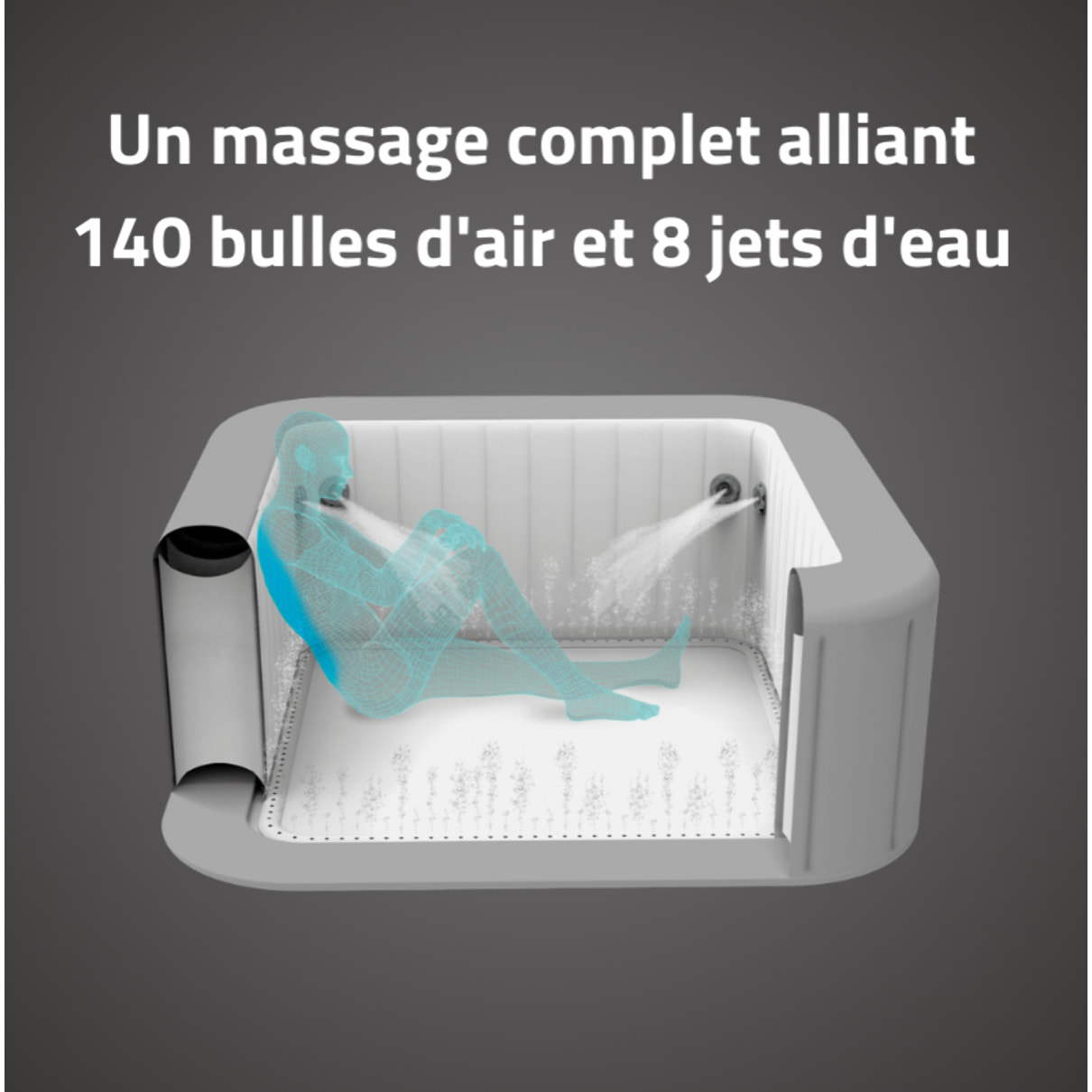 Bestway Spa gonflable carré Lay-Z-Spa Majorca HydroJet Pro 4-6 personnes