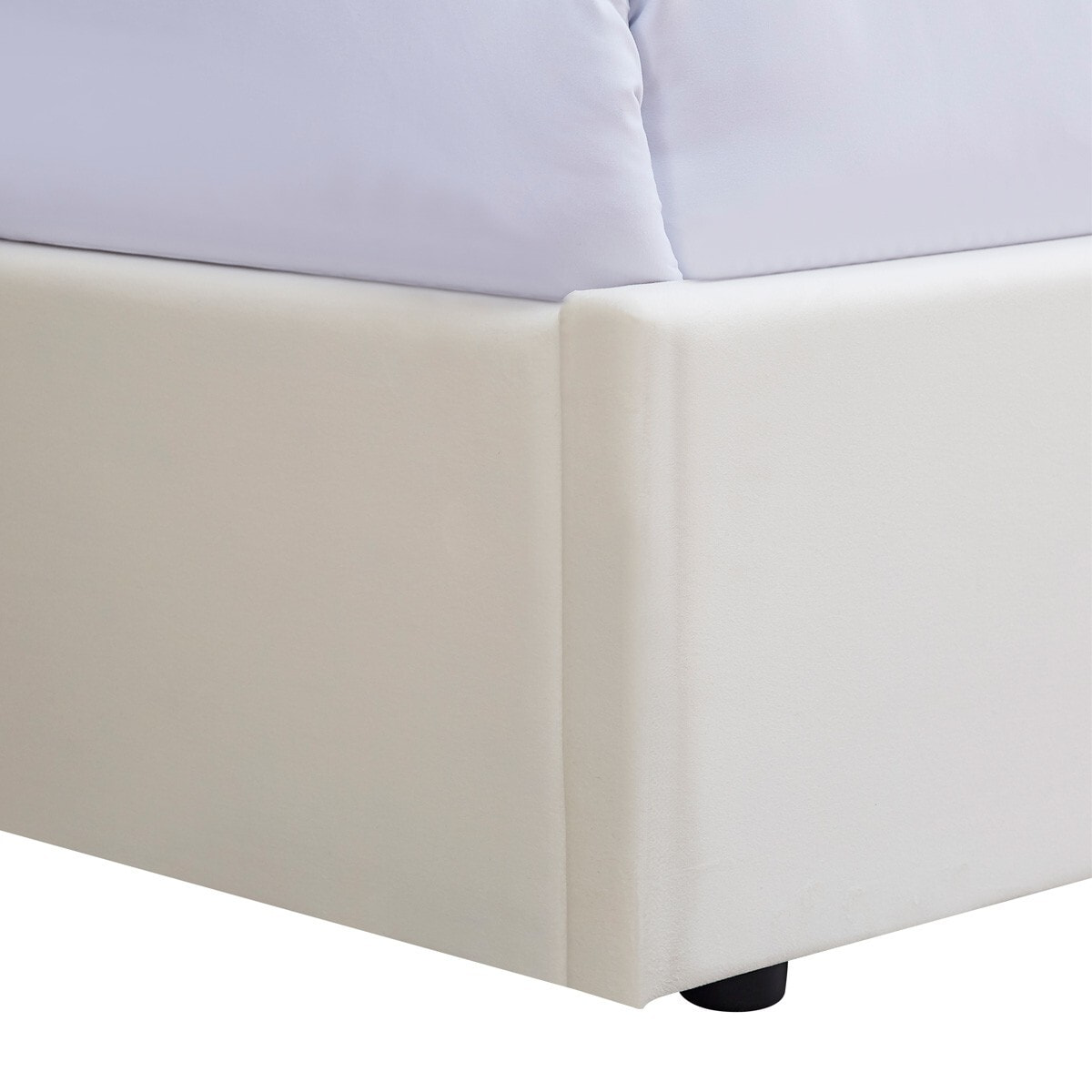 Lit coffre avec tête de lit en velours - SUZON