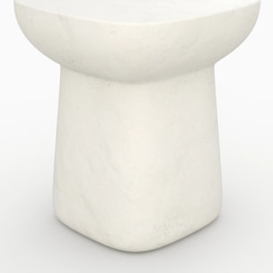 Table d'appoint carrée en béton blanc - Samui